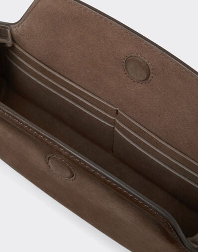 Ferrari Ferrari Dino wallet in shaded nubuck with shoulder strap Clay 50396f
