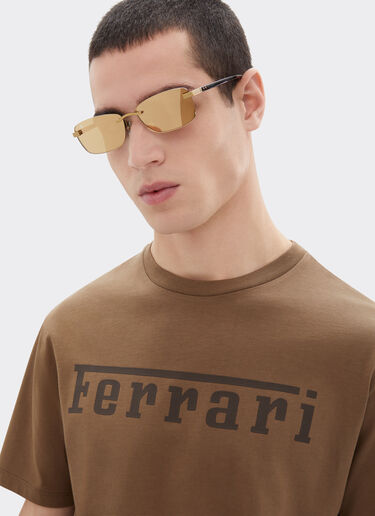 Ferrari Ferrari sunglasses in matte gold titanium and acetate with transparent gold mirrored lenses Oro LA0L9f
