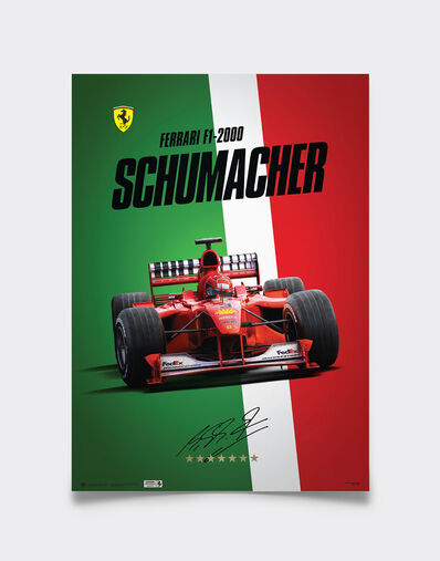 Ferrari Affiche officielle Ferrari F1-2000 Michael Schumacher, champion du monde Multicolore LE0P0321EXT0001f