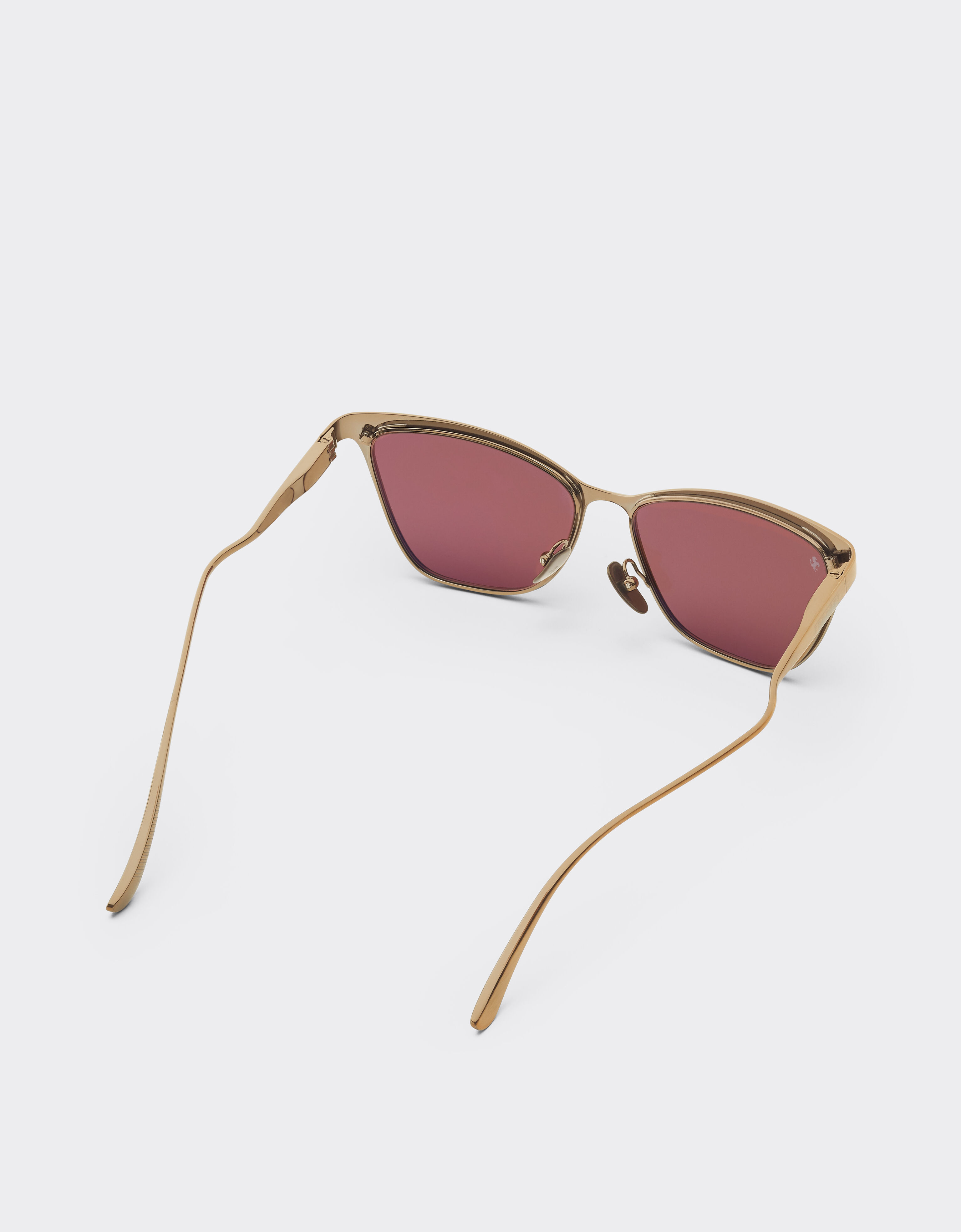 Ferrari Ferrari sunglasses in  brushed gray/brownmetal  with red polarized lenses Ingrid LA0KWf