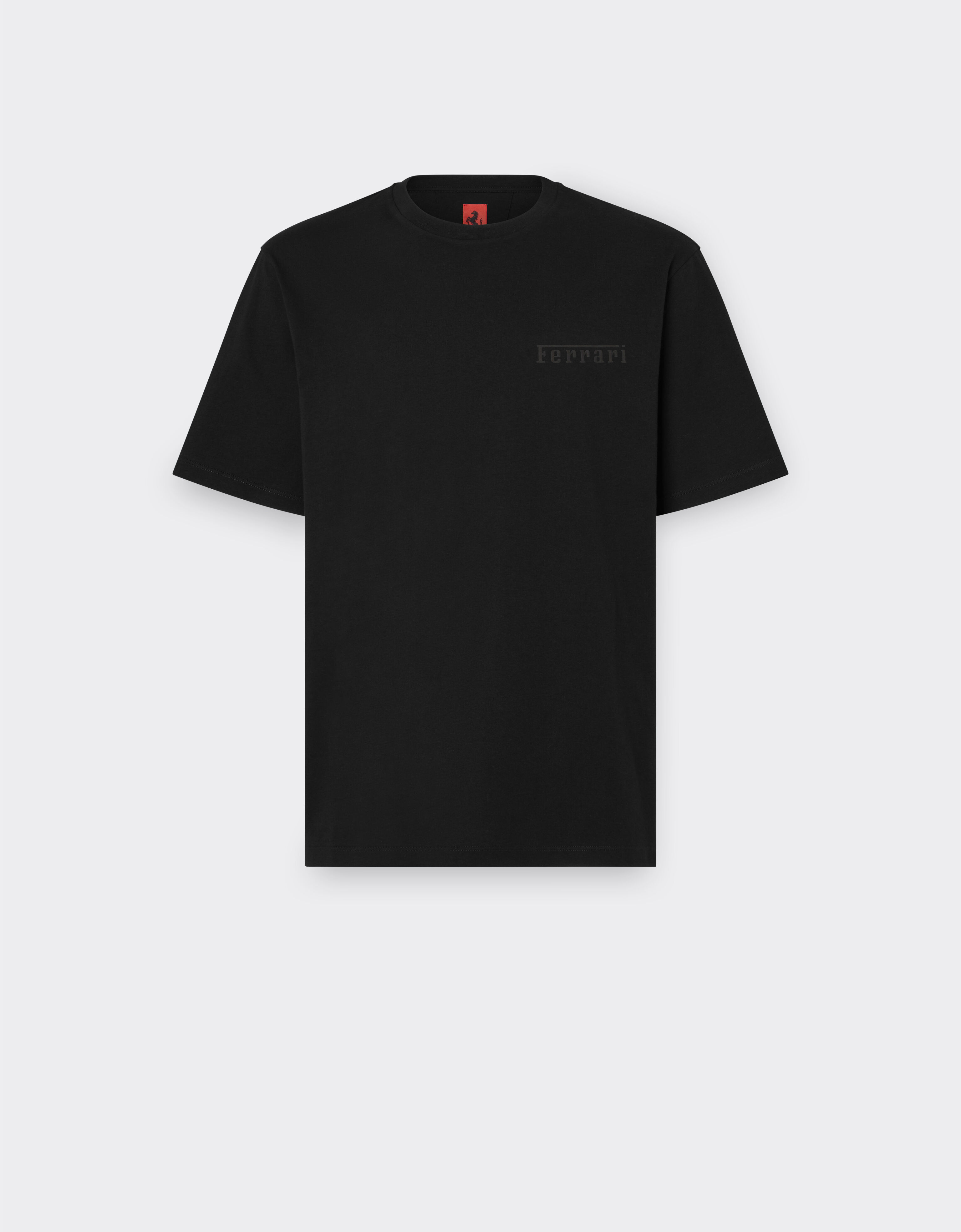 Ferrari 法拉利徽标棉质 T 恤 黑色 21163f