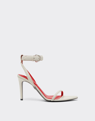 Ferrari 高跟纳帕皮凉鞋 Avorio 51646f