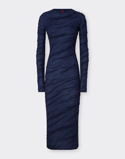 Ferrari 羊毛与棉混纺针织连衣裙 海军蓝 21032f