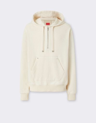 Ferrari Sweat à capuche en molleton bouclé Avorio CJMSW0037JCO0054f