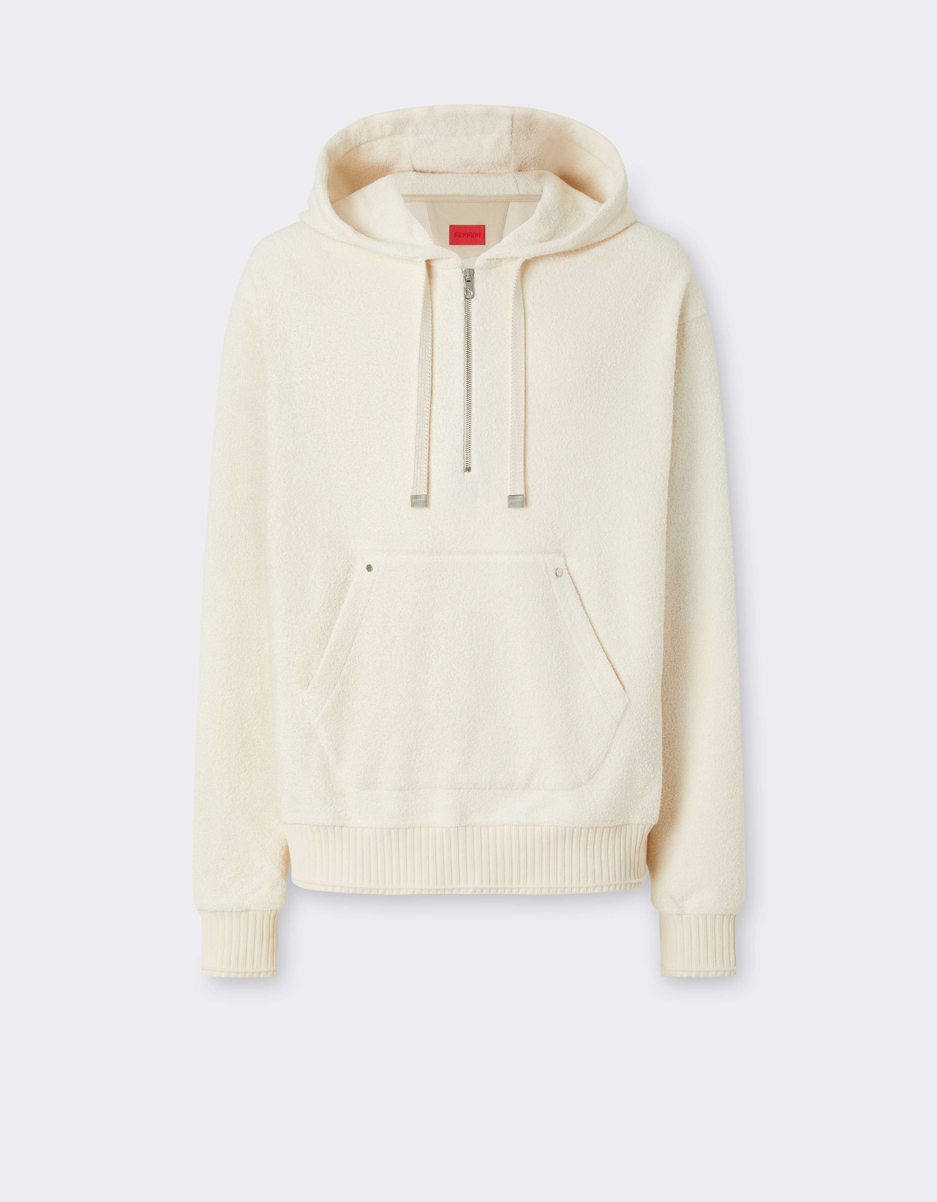 Sweat à capuche en molleton bouclé Ferrari Sweat à capuche en molleton bouclé Avorio CJMSW0037JCO0054f
