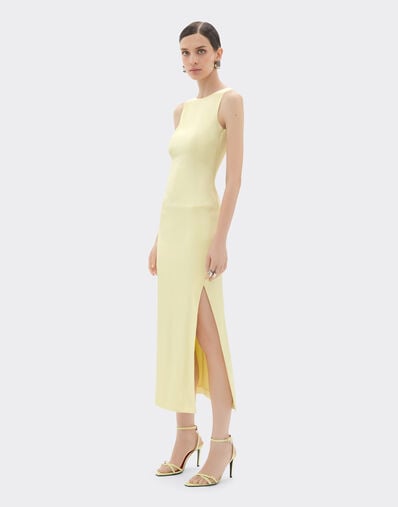 Ferrari Long stretch satin dress Iris Yellow 49931f