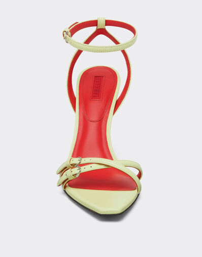 Ferrari Glossy leather sandals Iris Yellow 50374f