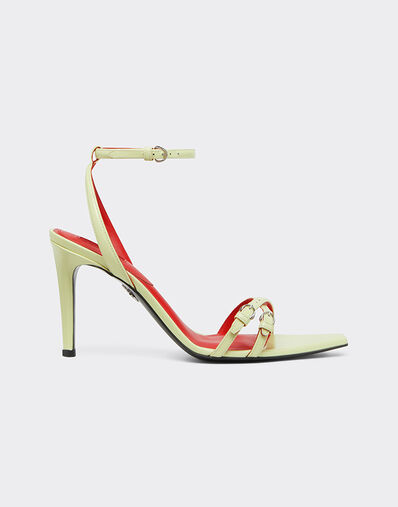 Ferrari Glossy leather sandals Iris Yellow 50374f