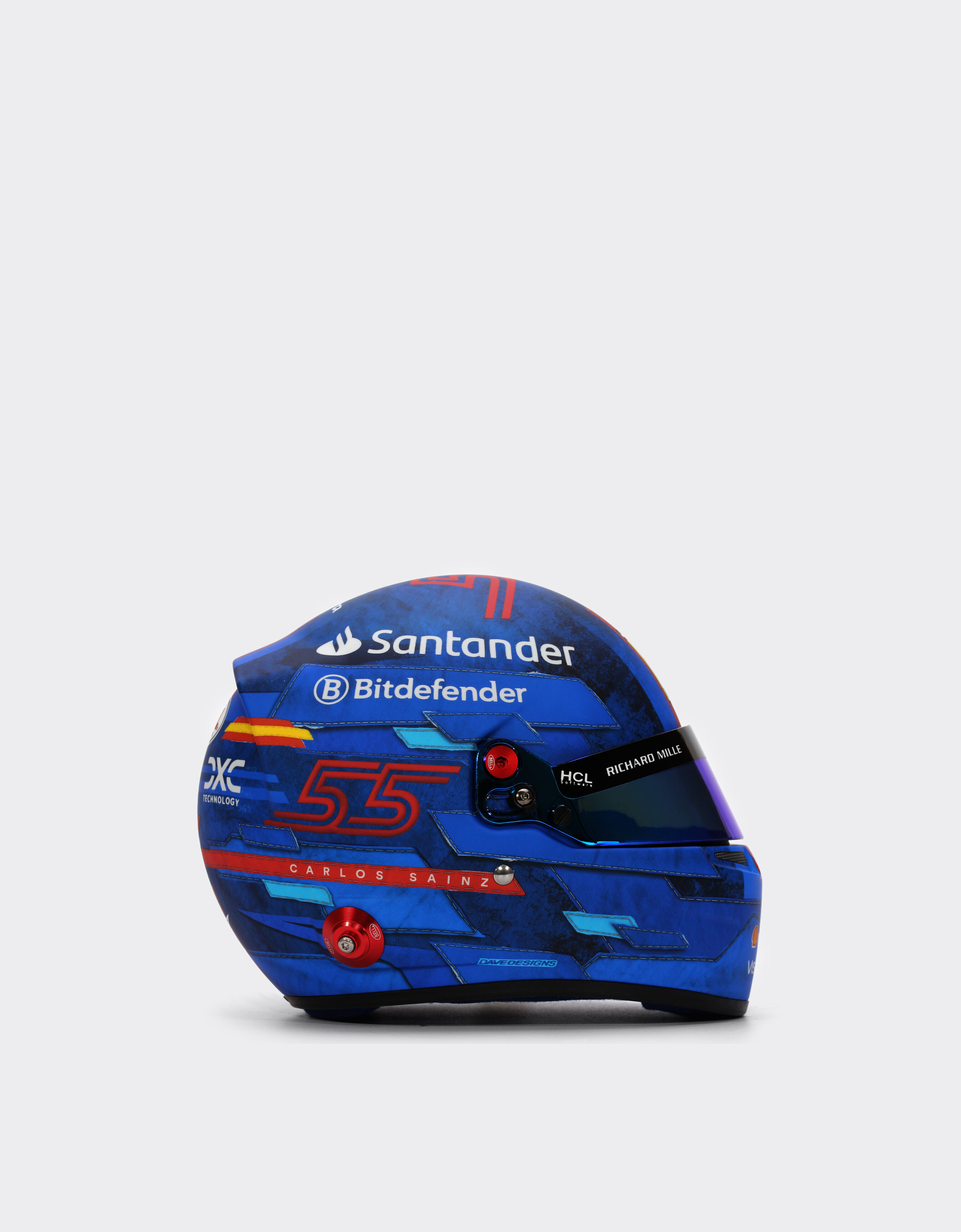 Ferrari 1:2比例 Carlos Sainz 迈阿密2024特别版迷你头盔 苏格兰蓝色 F1349f