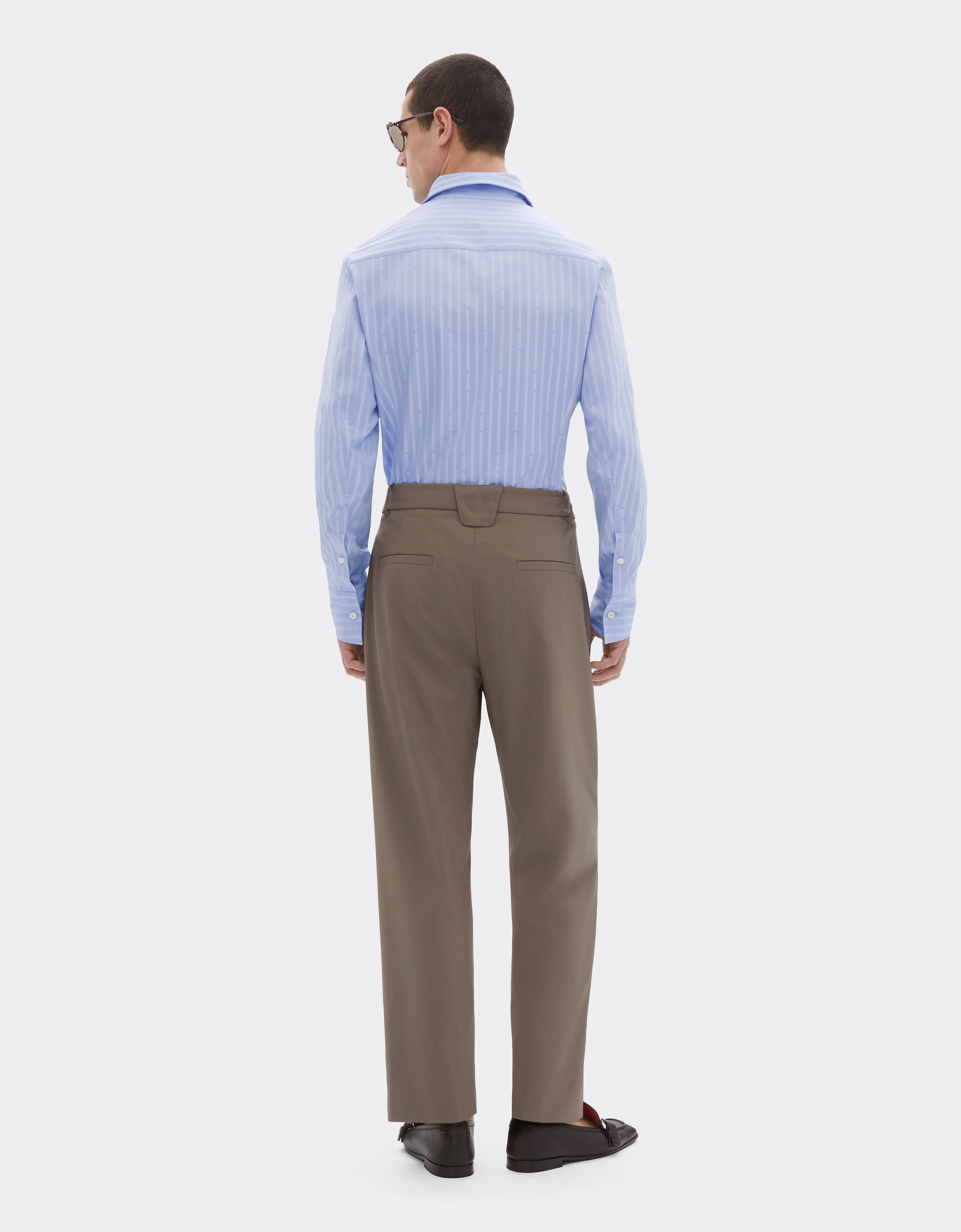 Ferrari 法拉利 Monogram 图案棉质衬衫 Oxford Blue 50810f