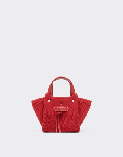 Ferrari 针织与皮革迷你托特包 Rosso Magma CBWTO0019YA00006f