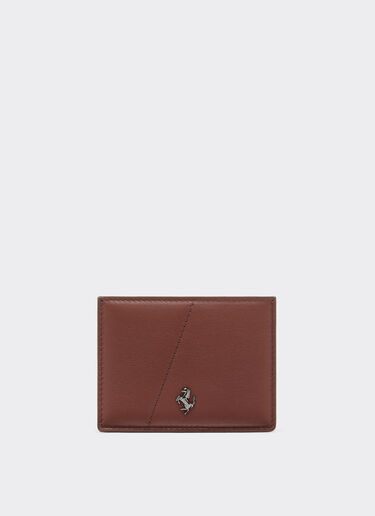 Leather card case with diagonal stitching Ferrari Leather card case with diagonal stitching Espresso 49220f