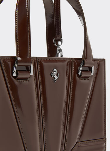 Ferrari GT mini tote bag in glossy leather Ferrari Ferrari GT mini tote bag in glossy leather Espresso 49122f