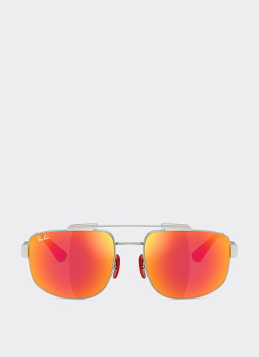 Ferrari Ray-Ban for Scuderia Ferrari RB3789M 银色金属镜框搭配红色反光灰色镜片 Silver LA0JJf