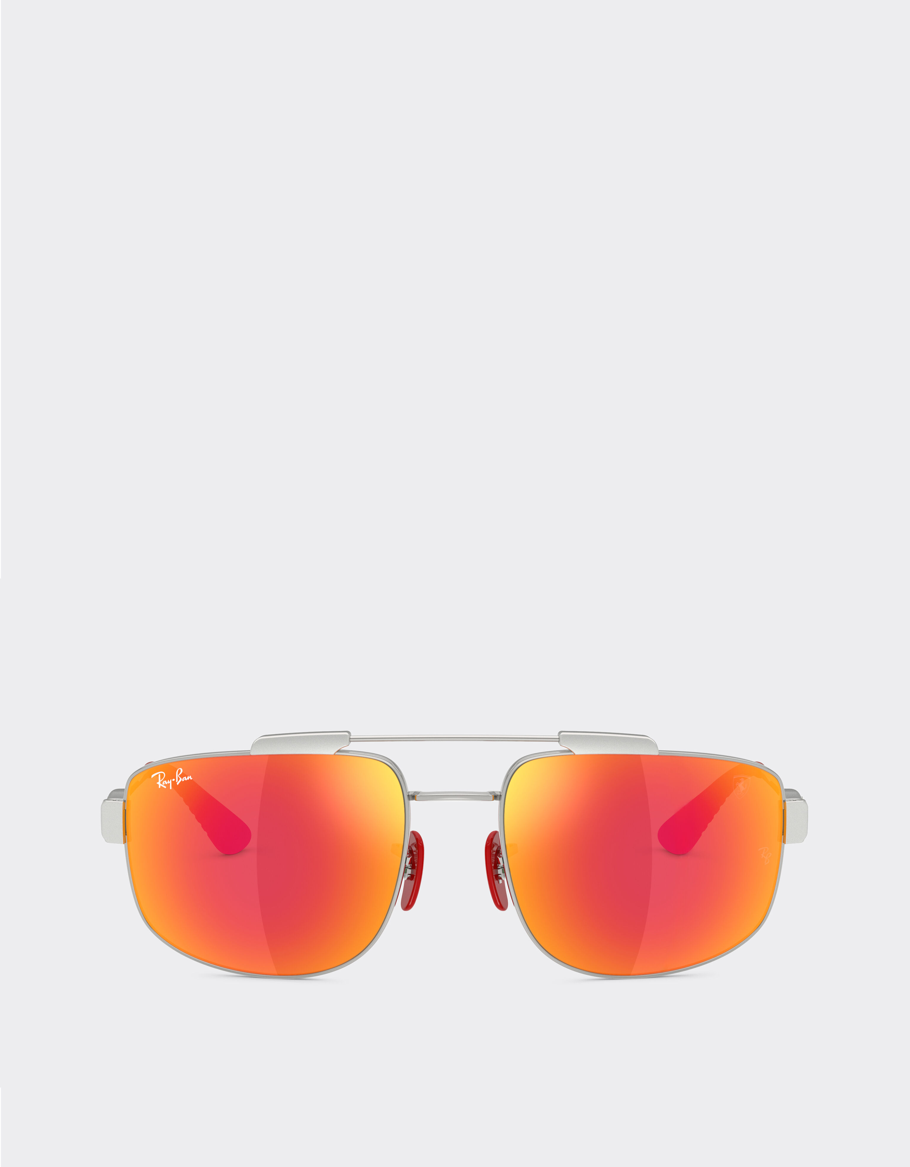 Ferrari Ray-Ban for Scuderia Ferrari RB3789M 银色金属镜框搭配红色反光灰色镜片 Silver LA0JJf