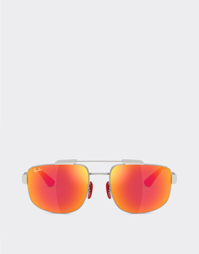 Ray-Ban for Scuderia Ferrari RB3789M 银色金属镜框搭配红色反光灰色镜片 Ferrari Ray-Ban for Scuderia Ferrari RB3789M 银色金属镜框搭配红色反光灰色镜片 Silver LA0JJf
