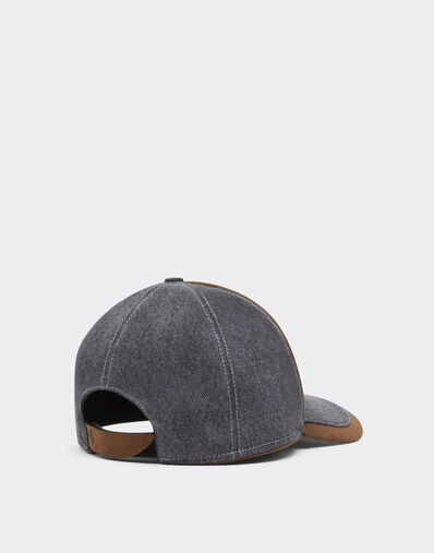 Ferrari Denim and Alcantara®baseball cap Granite Gray 50186f