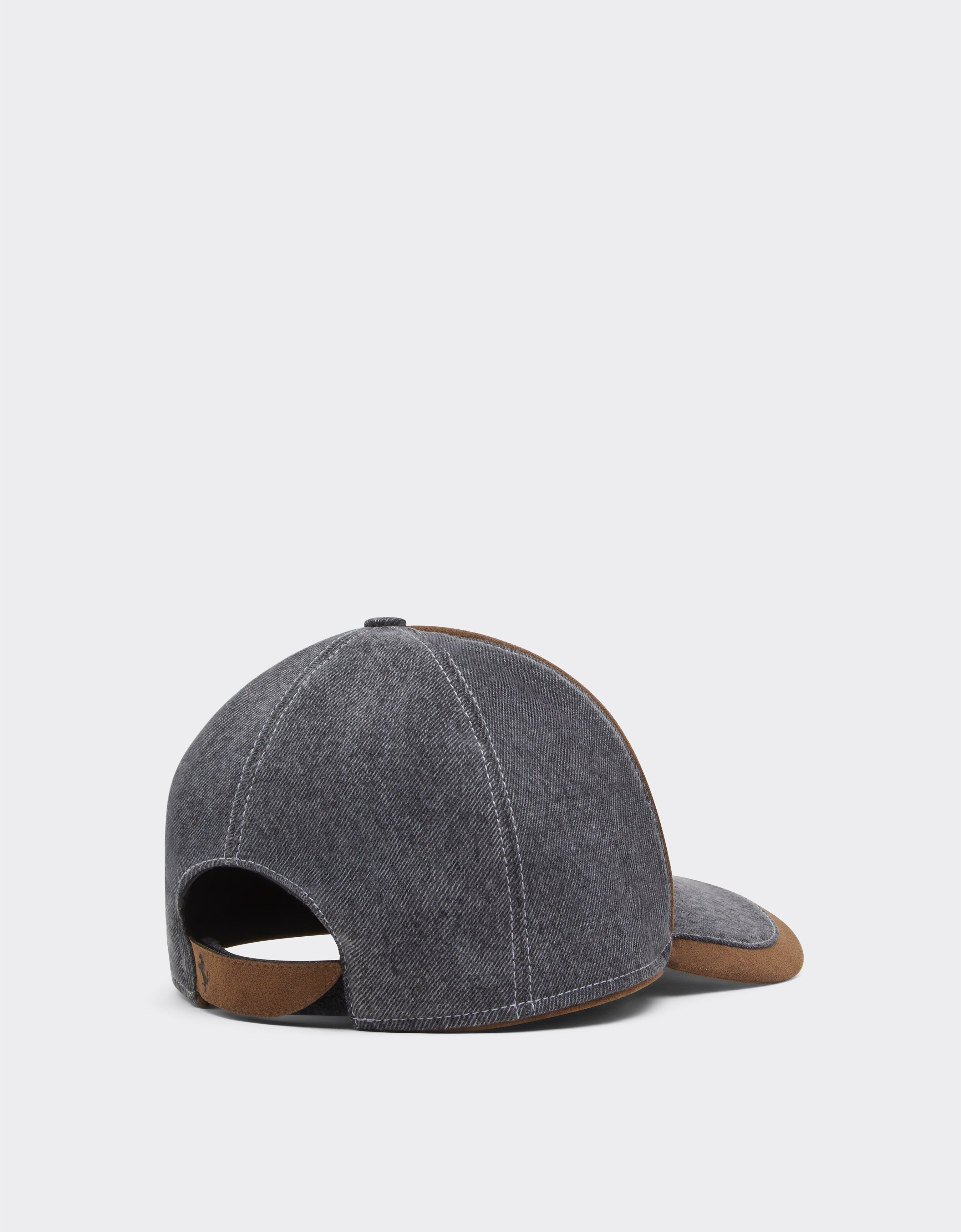 Ferrari Denim and Alcantara®baseball cap Granite Gray 50186f