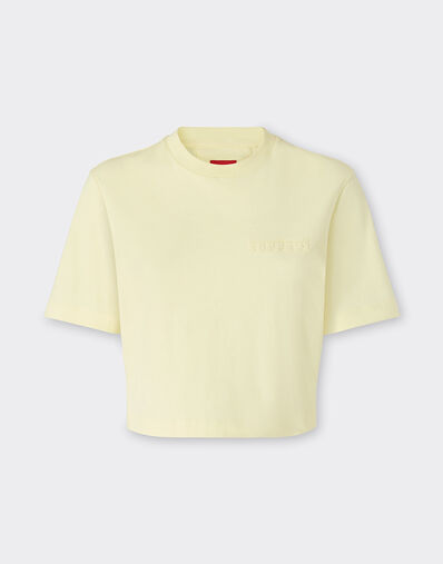 Ferrari Crop cotton T-shirt Giallo Iris 51094f