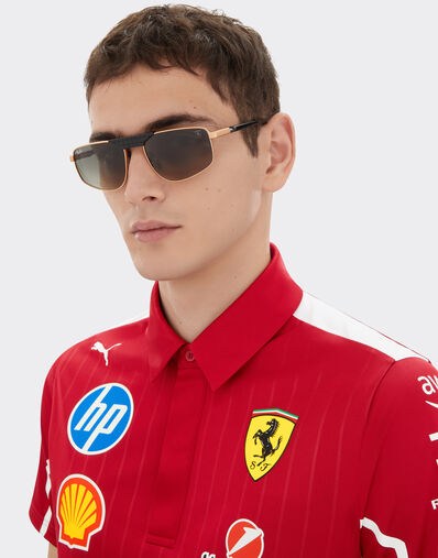 Ferrari 雷朋与法拉利车队联名款 RB3776M 灰色渐变镜片玫瑰金和黑色金属太阳镜 黑色 LA0EJf