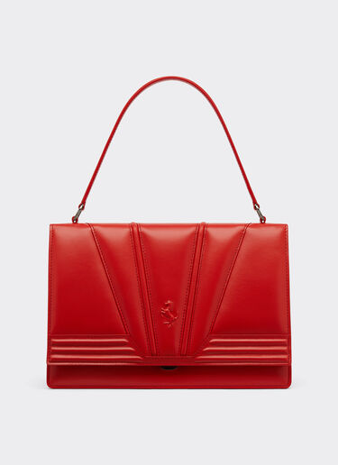 Ferrari 法拉利 GT Bag 3D 图案顶部手柄皮革手袋 Rosso Dino 红色 20324f