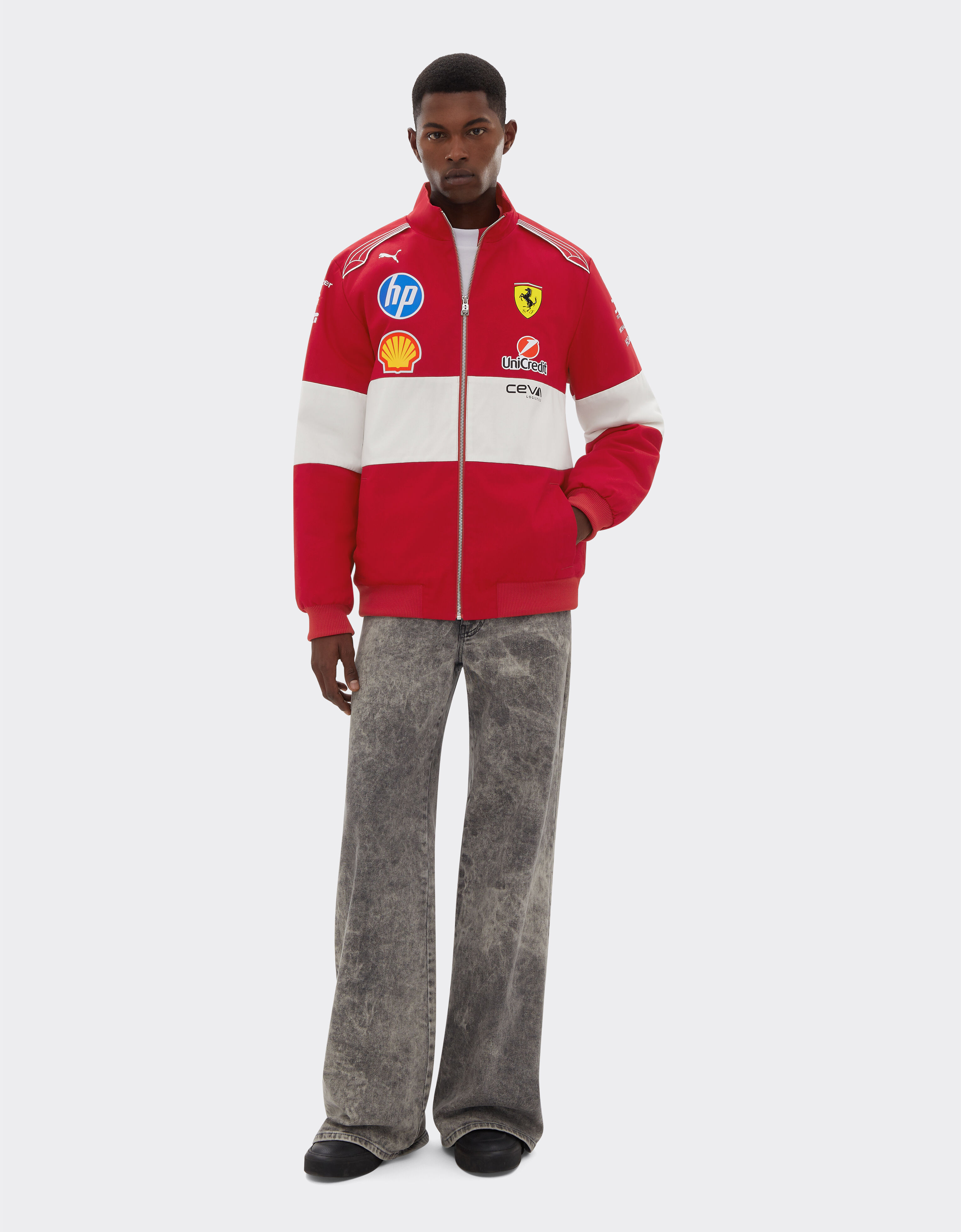 Ferrari Puma 与 Scuderia Ferrari HP 合作款2025车队夹克 红色 LA033f