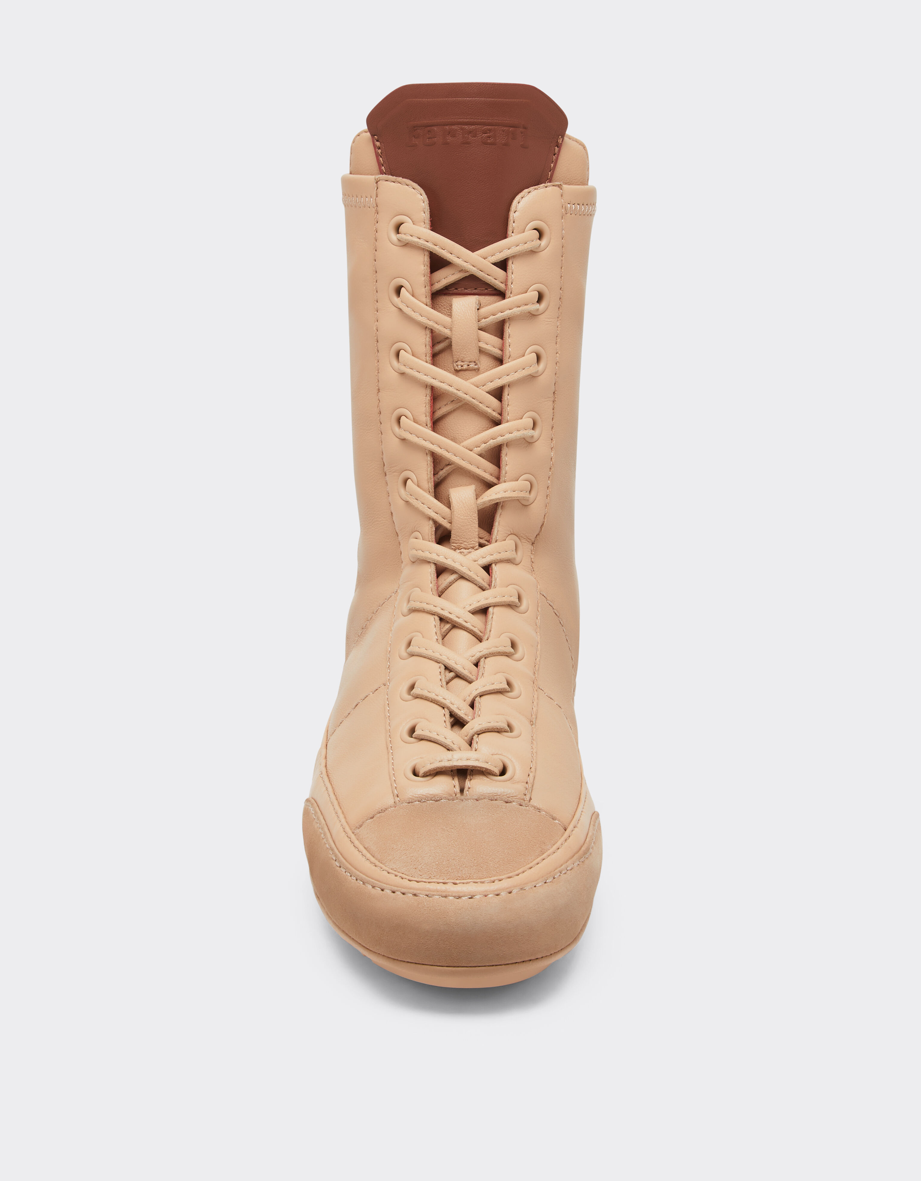 Ferrari Nappa leather and suede high-top driver sneaker Nude 22738f