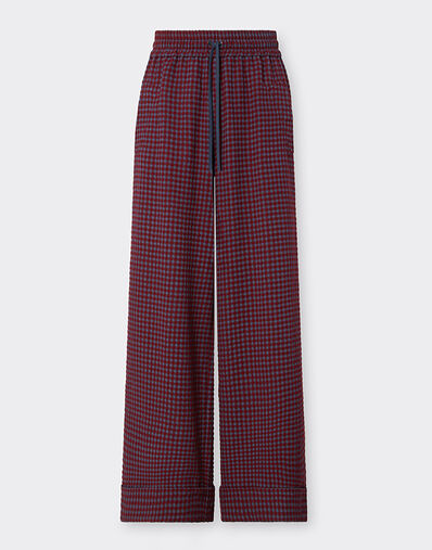 Ferrari Wool and viscose pants with Vichy pattern Cherry 22639f