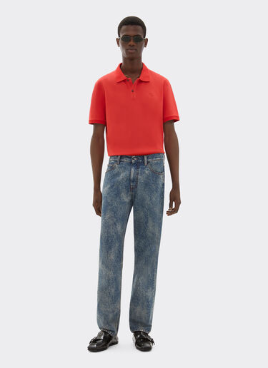 跃马有机棉质珠地 Polo 衫 Ferrari 跃马有机棉质珠地 Polo 衫 Rosso Dino 红色 47822f
