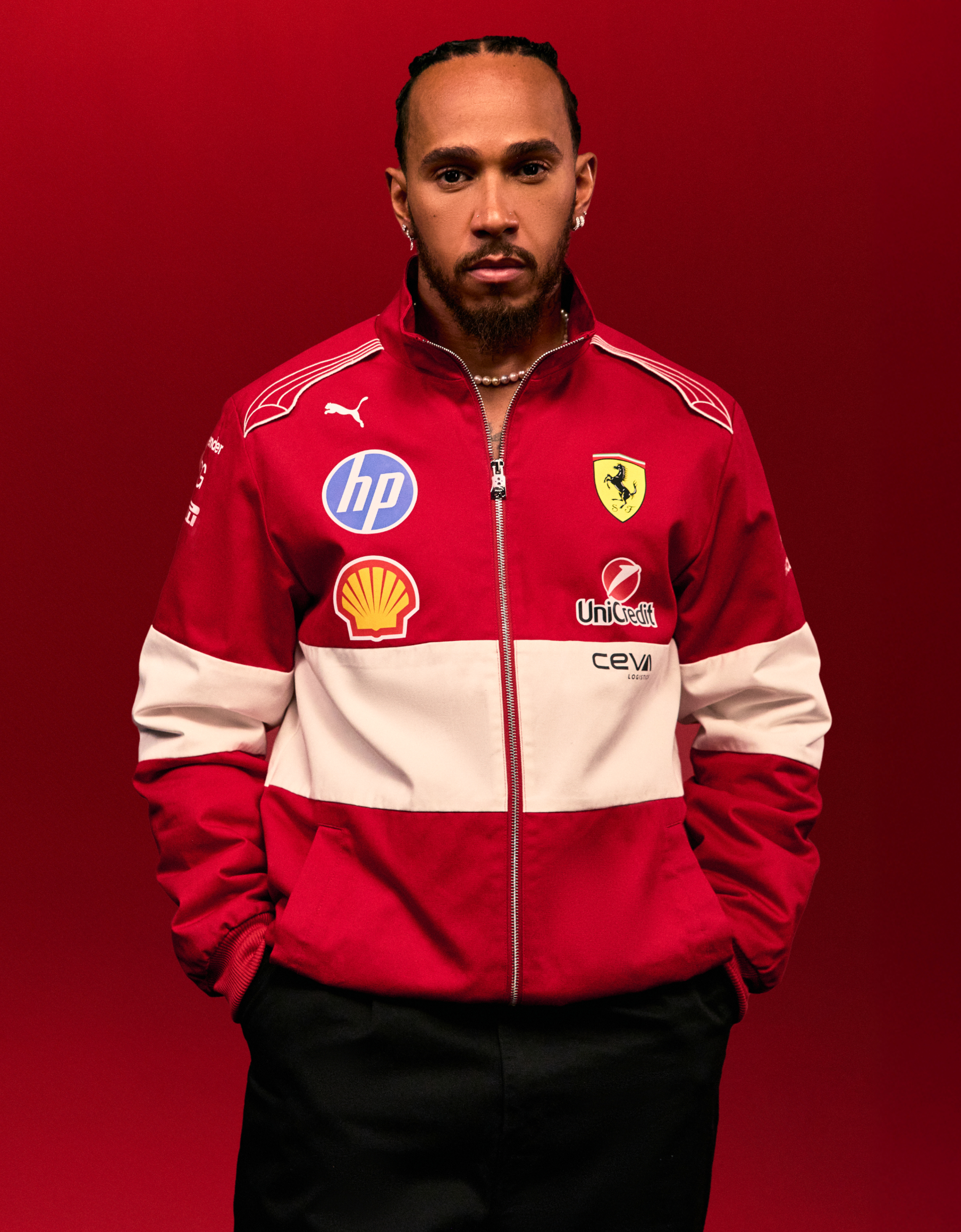 Ferrari Puma 与 Scuderia Ferrari HP 合作款2025车队夹克 红色 LA033f