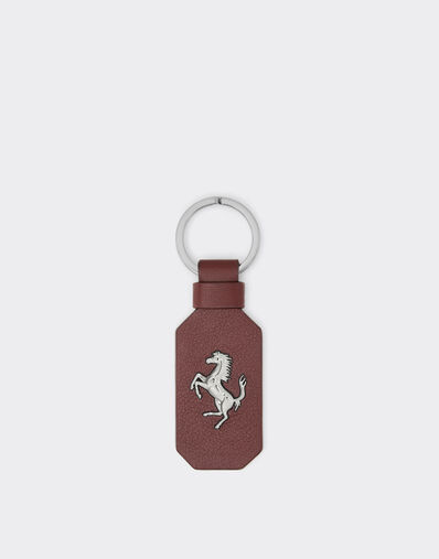 Ferrari Leather keychain with prancing horse Espresso 49222f