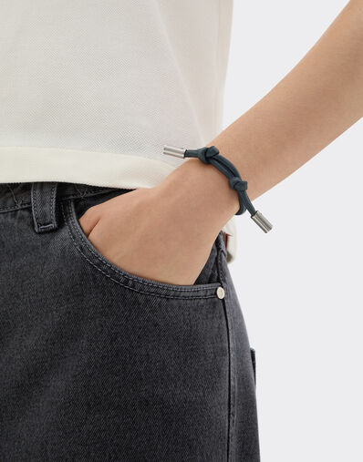 Ferrari Tubular leather bracelet with engraved Prancing Horse Ultramarine 50009f