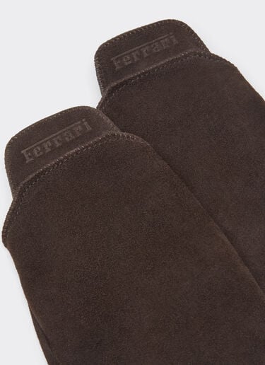 Ferrari 无指麂皮手套 Marrone Scuro 51069f