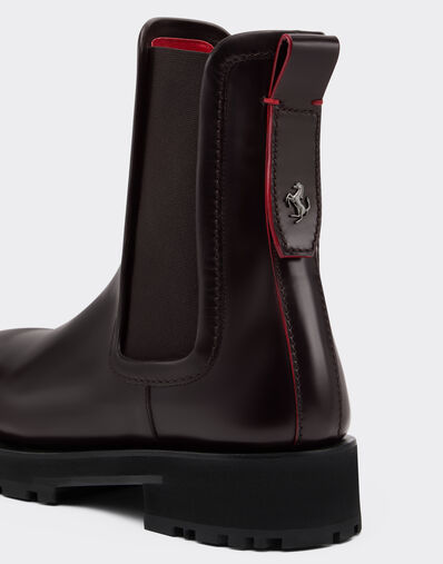Ferrari Chelsea boot in matte leather Mahogany 49156f