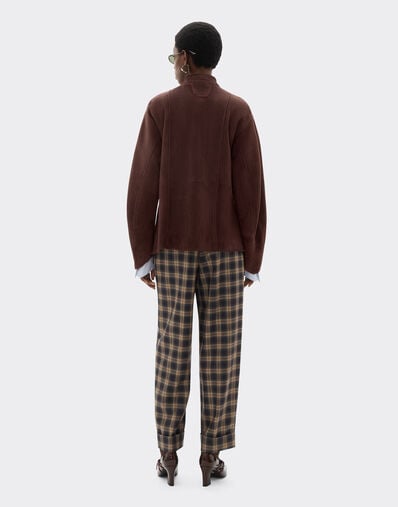 Ferrari Shearling caban with 7X7 check pattern Espresso 22582f