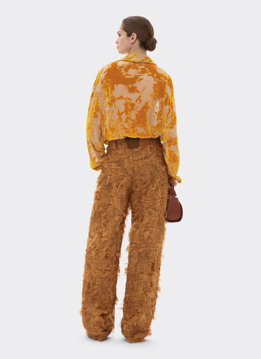 Silk velvet shirt with dévoré print Ferrari Silk velvet shirt with dévoré print Gold 50313f