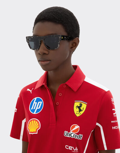 Ferrari 雷朋与法拉利车队合作款 RB2217M 深灰色镜片哈瓦那灰色醋酸纤维太阳镜 Ingrid LA014f