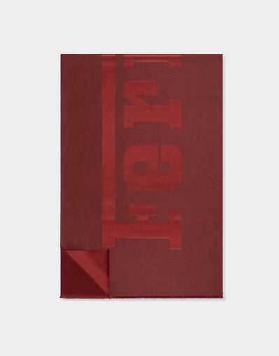 Ferrari Wool and silk scarf with Ferrari logo Mahogany 22718f