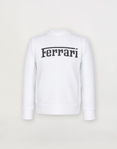 Ferrari Children’s sweatshirt in recycled scuba fabric with large Ferrari logo Rosso Corsa 红色 48528fK