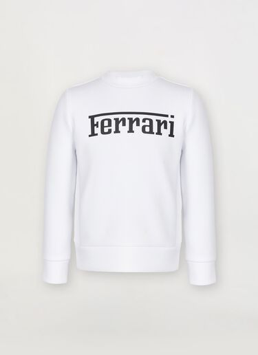 Ferrari Children’s sweatshirt in recycled scuba fabric with large Ferrari logo 光学白 46994fK