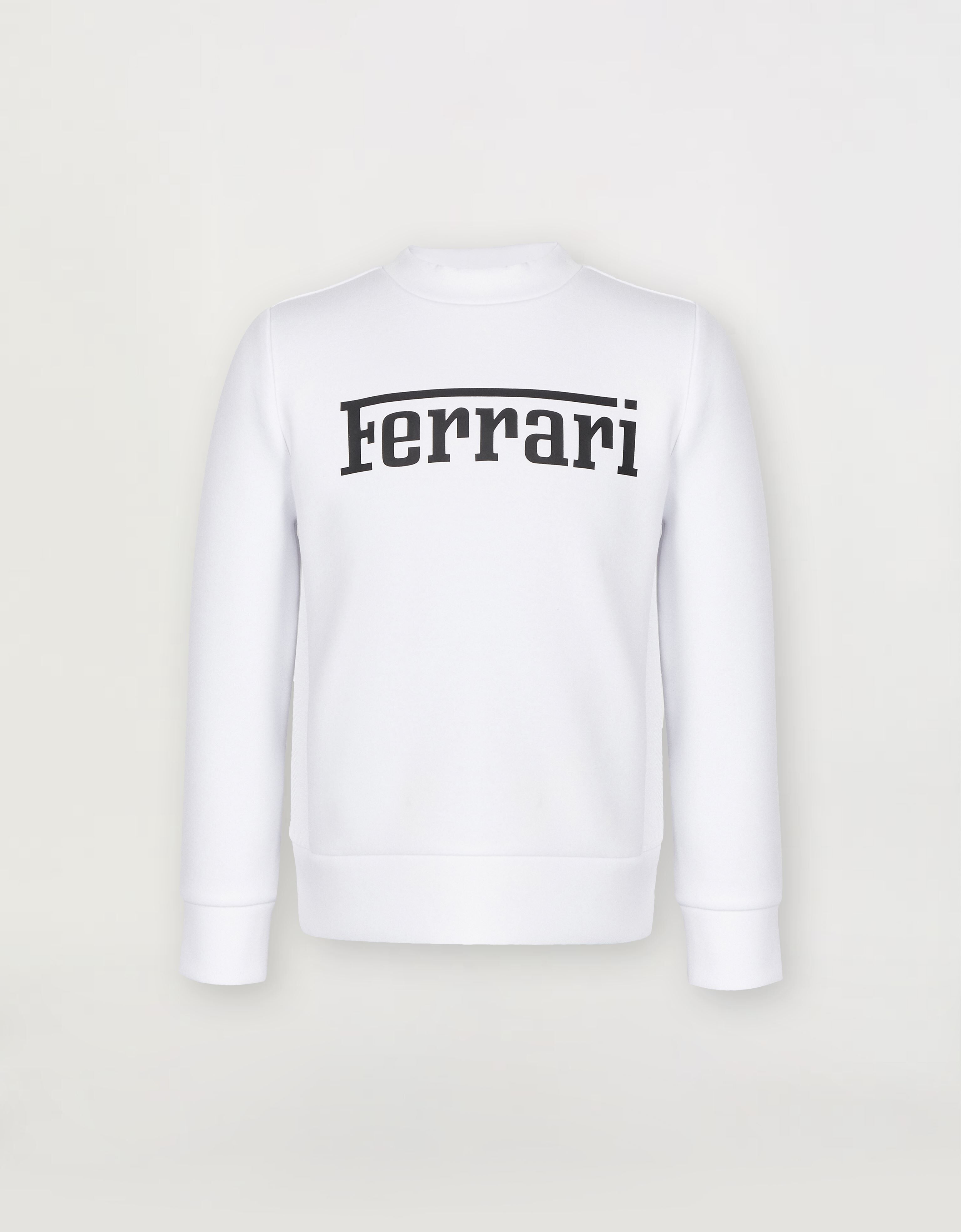 Ferrari Children’s sweatshirt in recycled scuba fabric with large Ferrari logo 光学白 46994fK