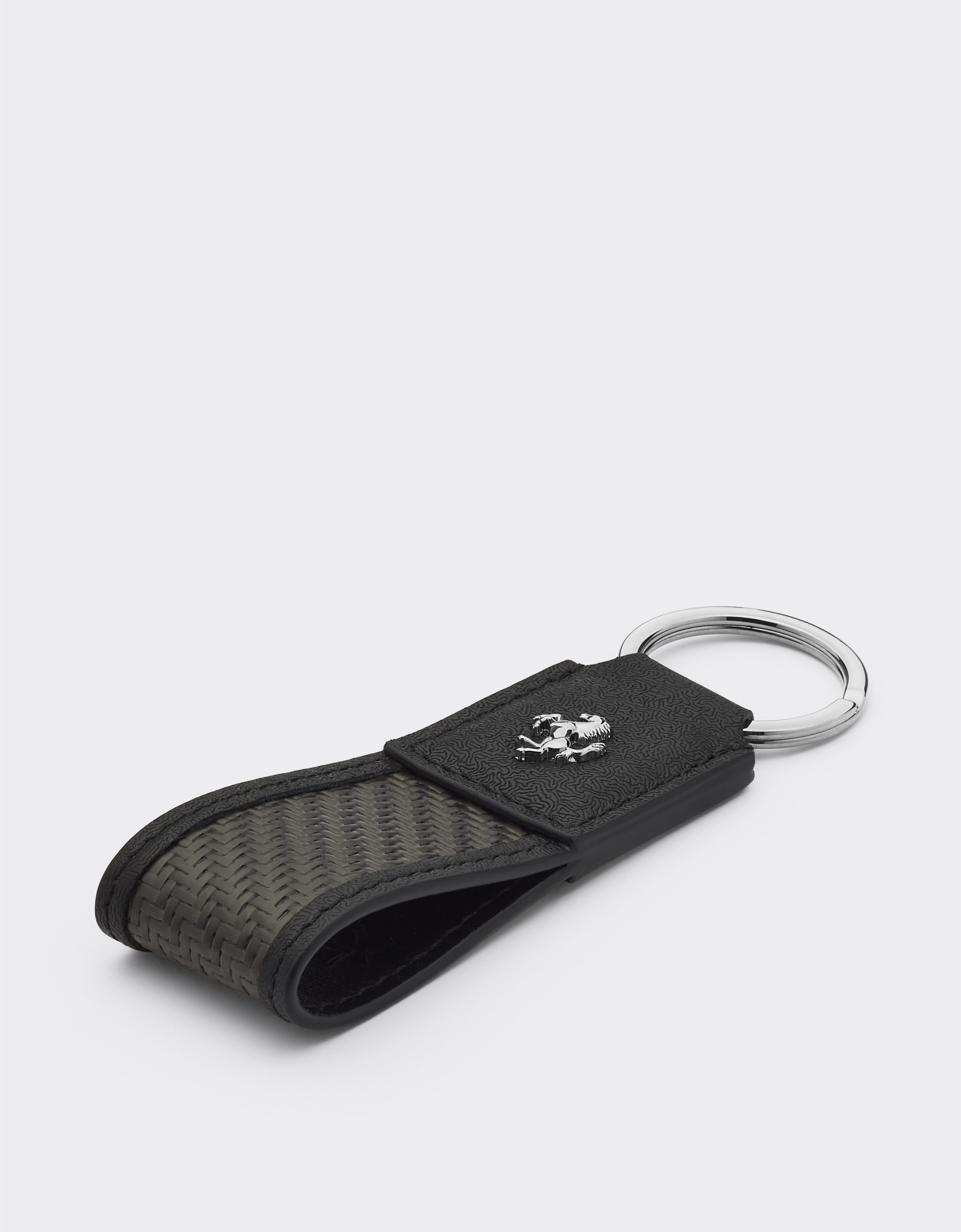Ferrari Keyring with carbon fibre and Prancing Horse Black 47143f