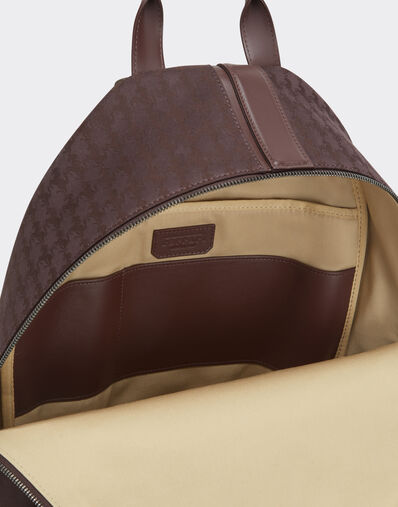 Ferrari Q-Cycle® jacquard backpack with Cavallino pattern Mahogany 49136f