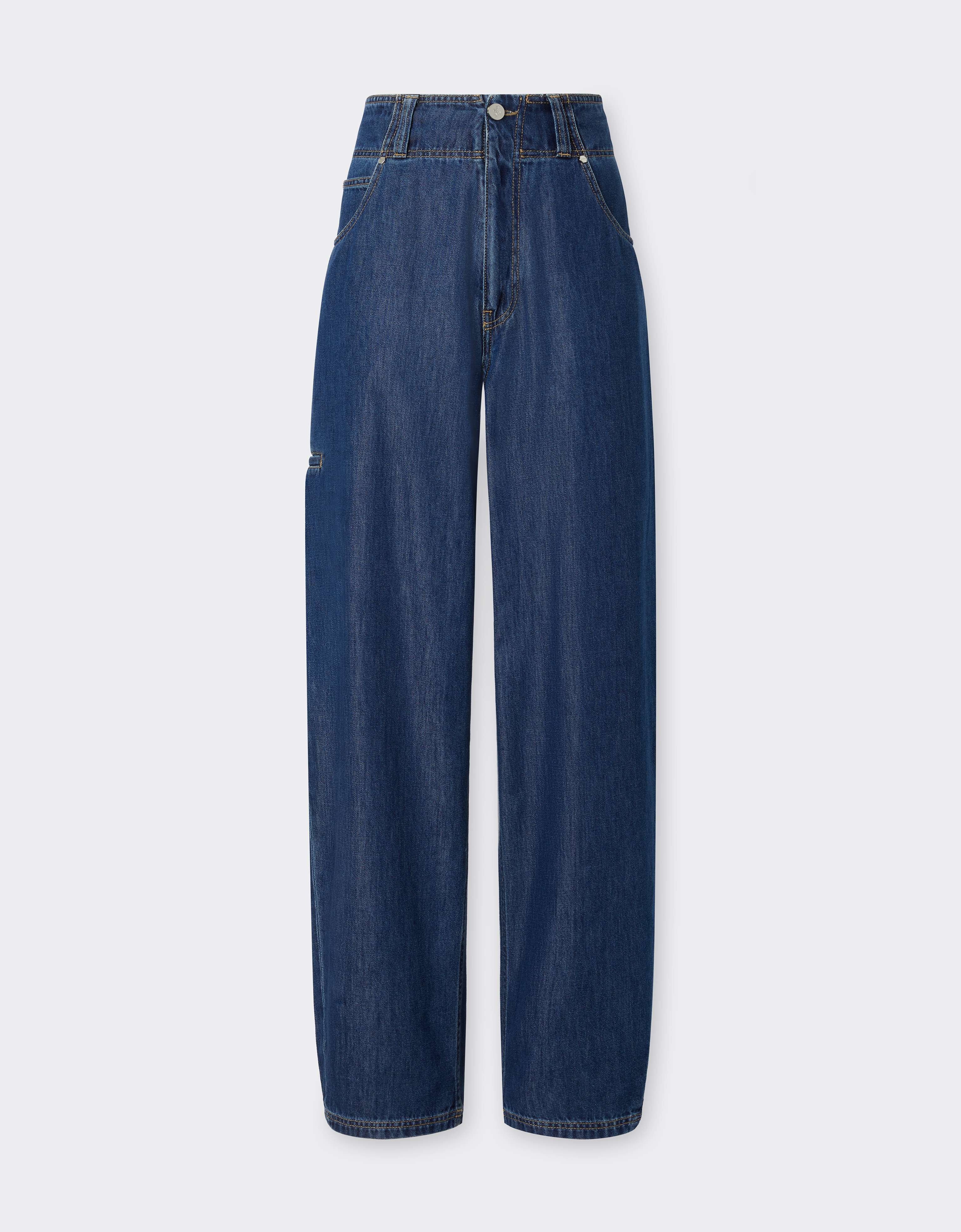 Pantalon large en denim avec détails en Alcantara® Ferrari Pantalon large en denim avec détails en Alcantara® Blu Denim CDWTR0011DCO0014f