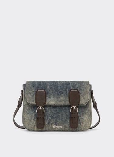 Ferrari 酸洗牛仔斜挎包 Blu Denim 51330f