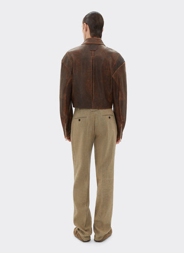 Ferrari 大马士革皮革外套 Khaki Green 50086f