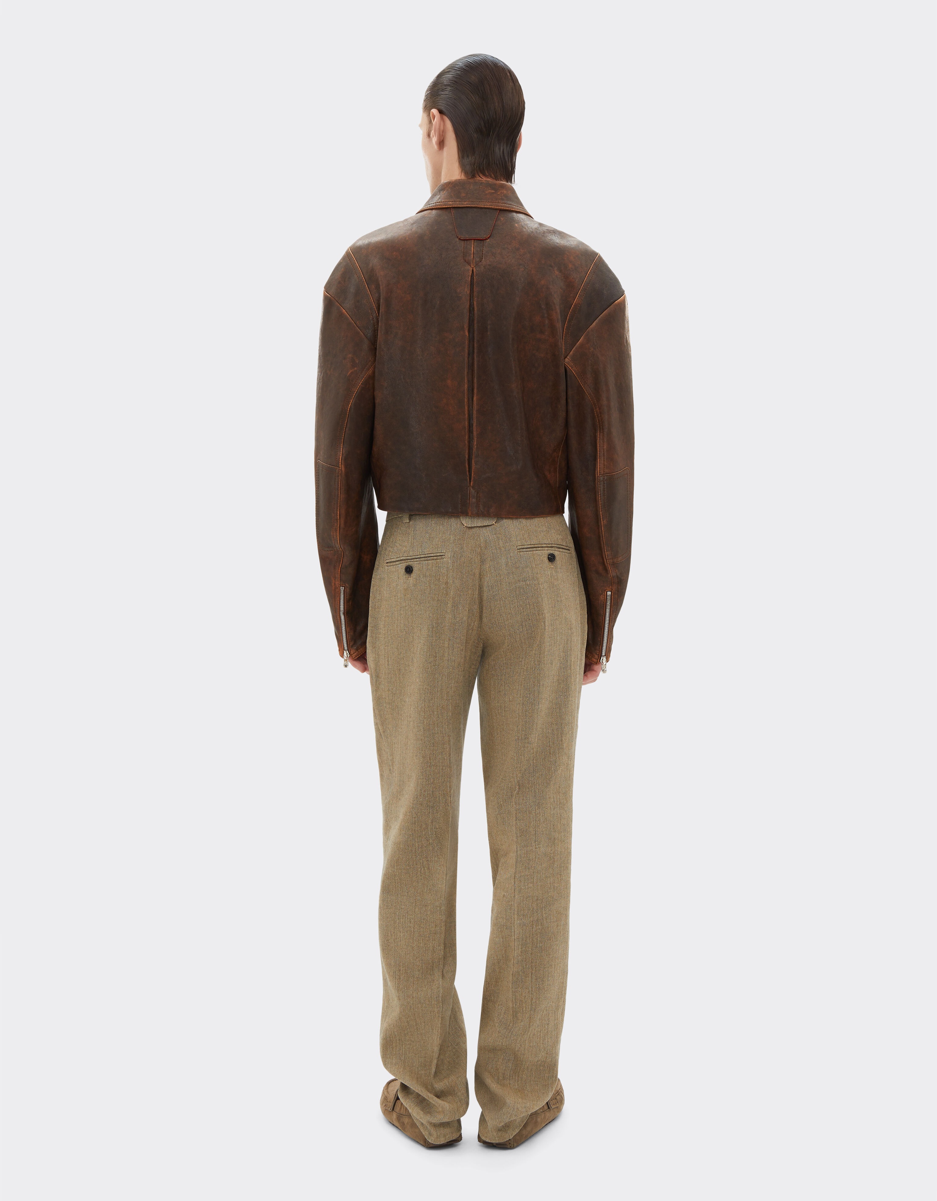 Ferrari 大马士革皮革外套 Khaki Green 50086f