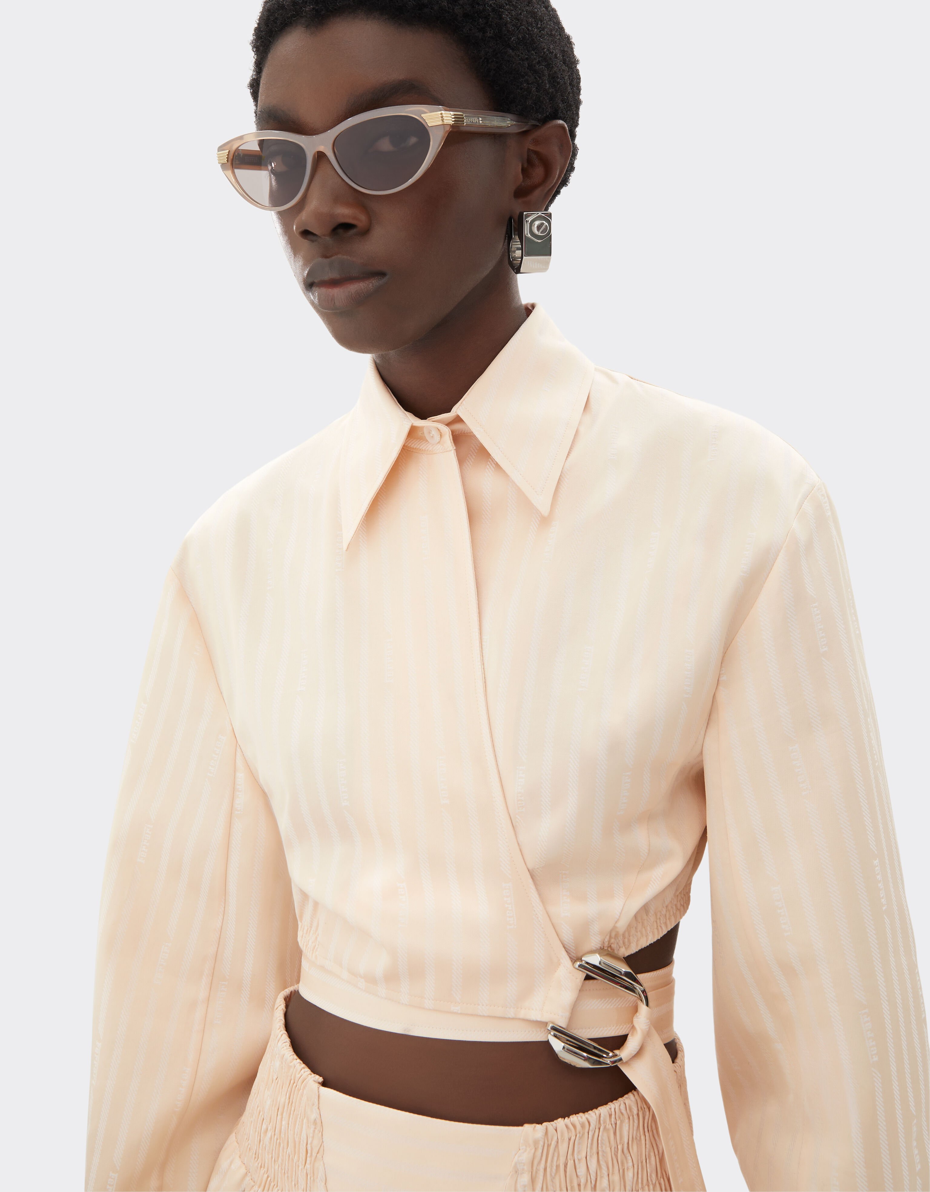 法拉利 Monogram 图案棉质衬衫 Ferrari 法拉利 Monogram 图案棉质衬衫 Powder Pink 50076f