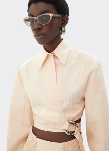 法拉利 Monogram 图案棉质衬衫 Ferrari 法拉利 Monogram 图案棉质衬衫 Powder Pink 50076f