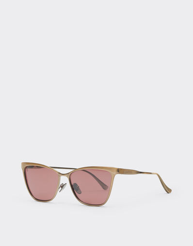 Ferrari Ferrari sunglasses in  brushed gray/brownmetal  with red polarized lenses Ingrid LA0KWf